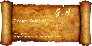 Grega Adrián névjegykártya